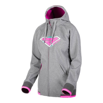 Куртка FXR Iconic Softshell без утеплителя Grey Heather/Elec Pink 191008-0794