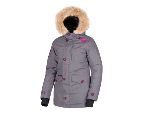 Парка FXR Svalbard с утеплителем Mid Grey Heather/Fuchsia 190214-0790